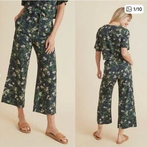 Marine Layer Kiley Pant in Black Floral Print | Size L